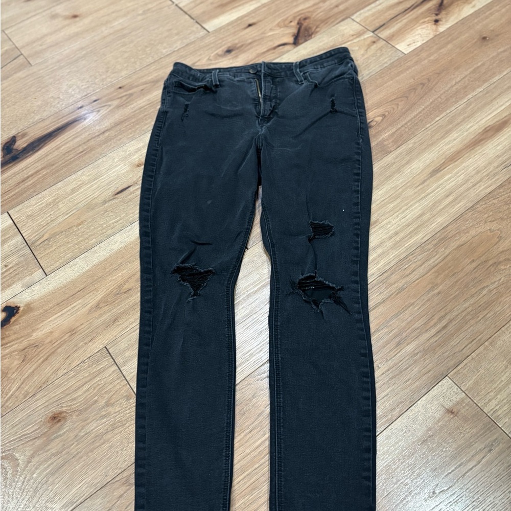 Old Navy Black Skinny Distressed Jeans